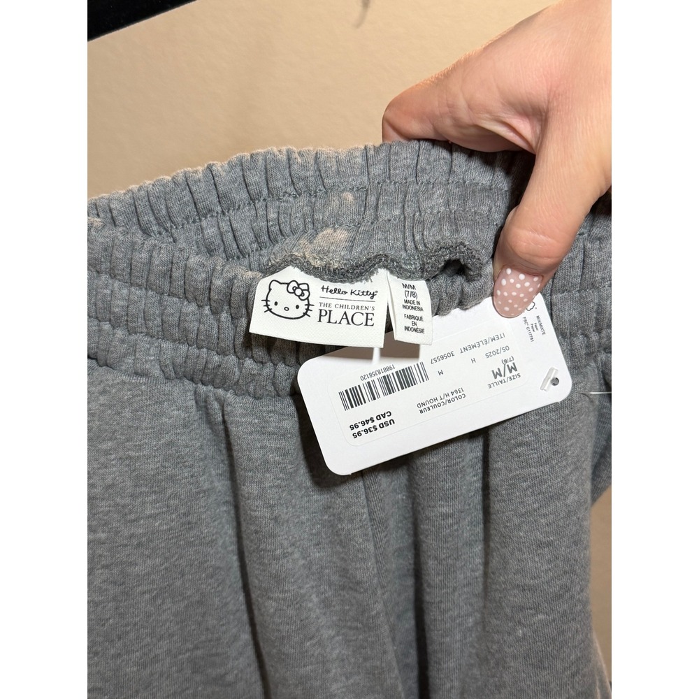 The Children's Place Girls Hello Kitty Bow Sweatpants Gray‎ M 7/8 - Picture 3 of 3